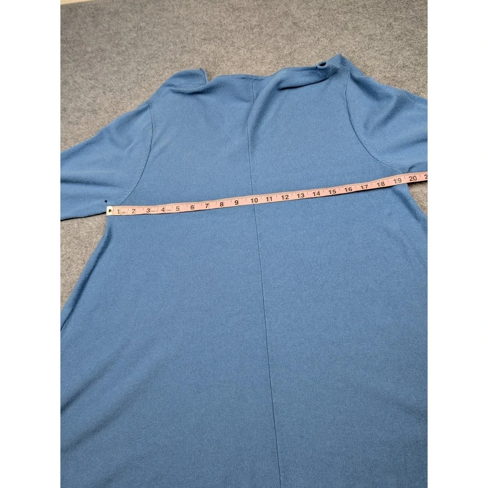 Pure Jill, J. Jill Blue V-Neck Sharkbite‎ Hem Tunic Sweater 3/4 Sleeve Large